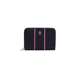 Geldbörse TOMMY HILFIGER "TH ICON MED ZA NYLON CORP", Damen, dunkelblau, Textil, Basic, Kleinlederwaren, Unisex Geldbeutel, Portemonnaie mit TH-Schmucklogo (32513943-0) dunkelblau