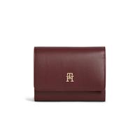 Geldbörse TOMMY HILFIGER "TH ICON TRIFOLD", Damen, dunkelrot, Lederimitat, Basic, Kleinlederwaren, Damen Geldbeutel, Portemonnaie mit TH-Logo-Schmuckelement (12372059-0) dunkelrot