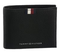 Geldbörse TOMMY HILFIGER "TH PREM LEA MINI CC WALLET", Damen, schwarz, Leder, unifarben, Kleinlederwaren, Unisex Geldbeutel, Portemonnaie mit Logo-Schriftzug und Logoflag (76202868-0) schwarz