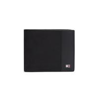 Geldbörse TOMMY HILFIGER "TH SOHO CC FLAP AND COIN", Herren, schwarz, Leder, Kleinlederwaren, Unisex Geldbeutel, Portemonnaie mit bunten Streifen in Tommy Farben (37928757-0) schwarz
