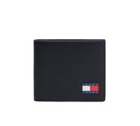 Geldbörse TOMMY JEANS "TJM HERITAGE LEATHER CC WALLET", Damen, schwarz, Leder, Lederimitat, Kleinlederwaren, Unisex Geldbeutel, Portemonnaie mit Logo-Aufnäher (33287633-0) schwarz