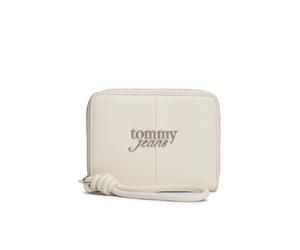 Geldbörse TOMMY JEANS "TJW BOLD MED ZA", Herren, beige, Lederimitat, unifarben, Basic, Kleinlederwaren, Geldbeutel, Portemonnaie, Money Pocket mit Logoemblem (17107957-0) beige