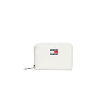 Geldbörse TOMMY JEANS "TJW MUST SMALL ZA", Damen, ivory, Lederimitat, Basic, Kleinlederwaren, Damen Geldbeutel, Portemonnaie mit Logoflagge (62091013-0) ivory