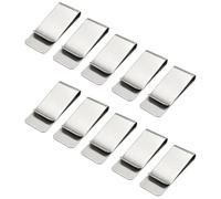 Geldklammern Set Edelstahl Geldscheinklammer Silber Geldclip Geld Klammer für Geldscheine Quittung Note Kreditkarte 52x20mm (10 Stück)