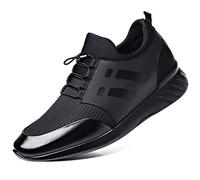 Gelentea Ava Herren-Turnschuhe mit Innenverstärkung, rutschfeste Laufschuhe, leicht, atmungsaktiv, Sport-Sneaker, Schwarz - Schwarz - Größe: 44 EU