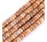 Gem-Inside 2x4mm Natural Khaki Yellow Bild Jaspis Heishi Disc Rondelle Spacer Beads für Schmuckherstellung volle 38,1 cm Strang Energy Stone Healing Power Edelstein