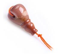 GEM-Inside 3 Löcher natürlicher Mookait Jaspis Stein Edelstein Tropfenform Buddha Kopf buddhistische tibetische Guru Perlen für Mala Gebet Rosenkranz Armband Herstellung