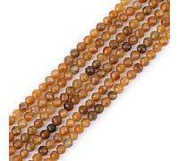 GEM-Inside 3 mm natürlicher Turmalin-Edelstein, Quarz, facettiert, rund, winzig, klein, Abstandshalter, Perlen für Schmuckherstellung, Armband, Ohrringe, Charms, voller Strang, 38,1 cm, Gelb