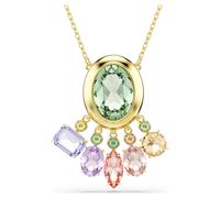 Gema Anhänger, Verschiedene Schliffe, Schwingende Kristalle, Mehrfarbig, 18K Goldbeschichtet OS