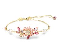 Gema Armband, Kristallperle, Verschiedene Schliffe, Blume, Rosa, Goldlegierungsschicht OS