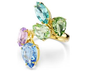 Gema Cocktailring, Verschiedene Schliffe, Mehrfarbig, 18K Goldbeschichtet 50