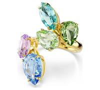 Gema Cocktailring, Verschiedene Schliffe, Mehrfarbig, 18K Goldbeschichtet 55