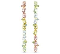 Gema Drop-Ohrhänger, Asymmetrisches Design, Verschiedene Schliffe, Lang, Mehrfarbig, 18K Goldbeschichtet OS
