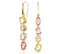 Gema Drop-Ohrhänger, Asymmetrisches Design, Verschiedene Schliffe, Rosa, 18K Goldbeschichtet OS
