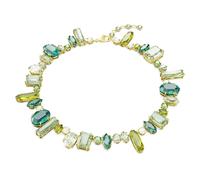 Gema Halskette, Verschiedene Schliffe, Grün, Goldlegierungsschicht OS