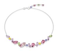 Gema Halskette, Verschiedene Schliffe, Mehrfarbig, Rhodiniert OS