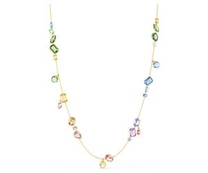 Gema lange Halskette, Verschiedene Schliffe, Mehrfarbig, Goldlegierungsschicht OS