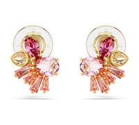 Gema Ohrclips, Verschiedene Schliffe, Blume, Rosa, Goldlegierungsschicht