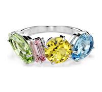 Swarovski Gema Cocktailring für Damen, rhodiniert, gemischte Schliffe, Größe 58, mehrfarbig, One Size, Kristall, Kristall