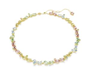 Gema Tennis Halskette, Verschiedene Schliffe, Mehrfarbig, Goldlegierungsschicht OS