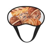 Gemalte Brot-Schlafmaske für Seitenschläfer, lichtblockierende Nachtmasken zum Schlafen, Augenmaske für Damen und Herren, Augenabdeckung, weicher, bequemer Augenschatten für Reisen, Nickerchen