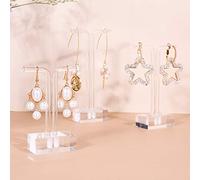 GemeShou 3-stückige transparente Ohrring-T-Ständer zur Schmuck-Display-Ausstellung, Acryl-Ohrring-Hänger für Frauen, kleiner klarer Ohrring-Halter zum Verkauf, Schmuck-Photografie-Props [T-Form]
