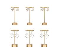GemeShou 6-stückige Gold-Ohrring-Display-T-Bar-Ständer zum Verkauf, Metall-Schmuck-Ohrring-Halter, kleiner Ohrring-Display-Halter, niedliche Schmuck[Hexagon]