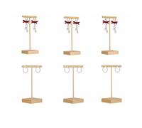 GemeShou 6-stückige Gold-Ohrring-Display-T-Bar-Ständer zum Verkauf, Metall-Schmuck-Ohrring-Halter, kleiner Ohrring-Display-Halter, niedliche Schmuck[Square]