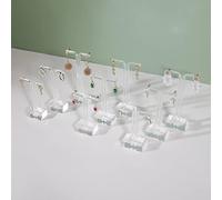 GemeShou 9-Stückige Transparente T-Ständer für Ohrring-Display, Acryl-Schmuckhalter für Frauen, Klarer Ausstellungsständer für Fotografie-Props [T-Form]