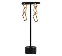 GemeShou Black-Metall-T-Bar-Ohrring-Display-Ständer zur Ausstellung, Einzige Paar-Ohrring-Display-Halter, Tischoberflächen-Schmuck-Turm-Halter für Mädchen und Frauen[Black 13.5 cm]