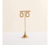 GemeShou Einfacher Goldener T-Stab-Ohrringständer, Metall-Ohrringpräsentationshalter, Kleiner Hänger für Online-Fotoshootings【Gold-Kegelboden Höhe 12,7 cm】