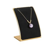 GemeShou Schwarz Halskette-Ausstellung-Ständer, Sammet-Schmuck-Halskette-Ausstellung-Halter zum Verkauf, kleiner Metall-Ohrring-Hals-Lagerbehälter-Organisator, Online-Schmuck-Photographie【Schwarz】