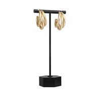 GemeShou Schwarz Metall T-Bar Ohrringständer, Kleiner Hänger Display, Einzelhandel Präsentationshalter & Schmuckablage [13.5 cm Schwarz]