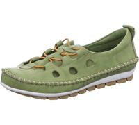 Gemini 003115-01 Damen Ballerina Slipper Mokassins Leder, Größe:42 EU, Farbe:Grün