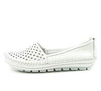 Gemini 003128-01 Schuhe Damen Ballerina Mokassins Slipper, Größe:37 EU, Farbe:Weiß