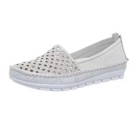 Gemini Damen Slipper GLANZNAPPA Weiss Gr. 40
