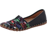 Gemini 031203-19 Damen Ballerinas Slipper Mokassin Leder, Größe:39 EU, Farbe:Schwarz