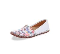 Gemini 031203-19 Damen Ballerinas Slipper Mokassin Leder, Größe:41 EU, Farbe:Weiß
