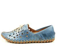 Gemini 031210-02 Schuhe Damen Halbschuhe Ballerinas Schnürschuhe, Größe:40 EU, Farbe:Blau