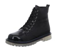 Gemini Damen Stiefelette Leder transparente Sohle Lack Peace Muster 342290, Größe:37 EU, Farbe:Schwarz