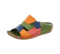 Gemini Damen Pantolette Leder Patchwork Optik Keilabsatz 336052-02, Größe:42 EU, Farbe:Orange