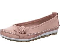 Gemini Damen Ballerina Leder mit Mokassin-Naht und Blütenapplikation 003127-01