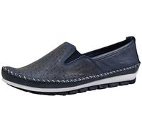 Gemini Damen Ballerinas Mokassins Leder Slipper 382163-01, Größe:40 EU, Farbe:Blau