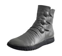 Gemini Damen Stiefelette Leder Boot mit Knöpfen und sportlicher Sohle 033503-02, Größe:40 EU, Farbe:Grau