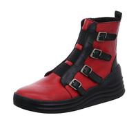 Gemini Damen Stiefelette Biker Boot Riemen Schnalle Keilabsatz 033650-02, Größe:38 EU, Farbe:Rot