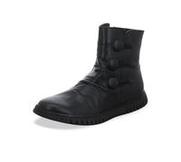 Gemini Damen Stiefelette 033503-02 Leder mit Knöpfen und sportlicher Sohle Schwarz 37