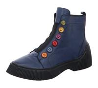 Gemini Damen Boot Stiefelette Bunte Knöpfe Reißverschluss 033100-02, Größe:37 EU, Farbe:Blau