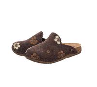 Gemini Damen Filz Pantolette braun