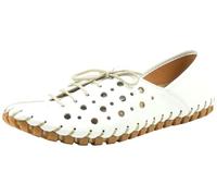 Gemini Damen Halbschuh Schnürschuh Leder Sneaker Lochmuster 031210-02, Größe:38 EU, Farbe:Weiß