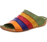 Gemini Damen Pantolette Clog Leder Keilabsatz Korkoptik 032084-02, Größe:39 EU, Farbe:Grün